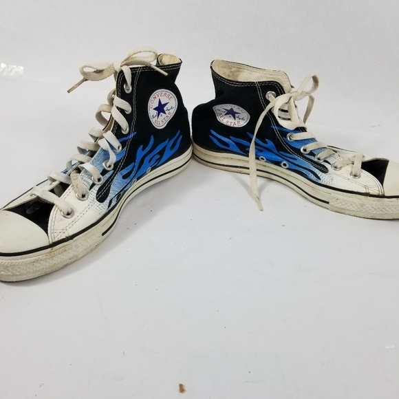 converse blue flames
